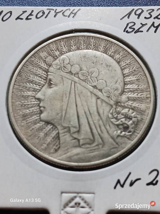 10 Głowa kobiety 1932 r 2 bez znaku mennicy Konin