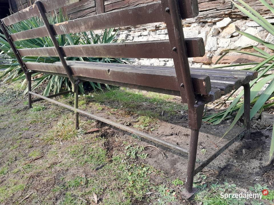 Stara duża ciężka solidna ławka z czasó PRL do