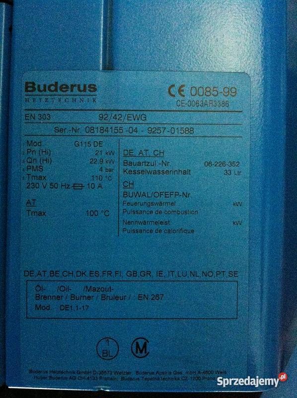 Piec olejowy BUDERUS G115 kujawsko-pomorskie