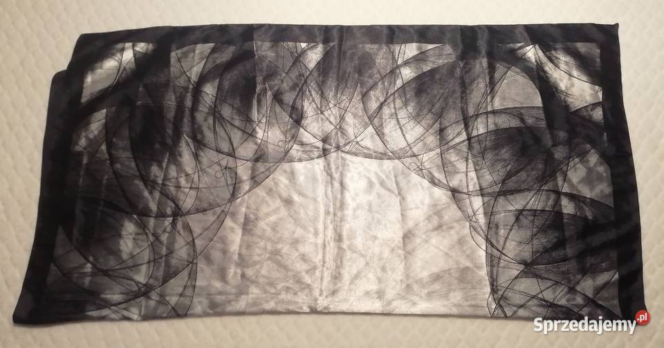 Apaszka czarny szary wzory geometryczne 91x91 Czeladź