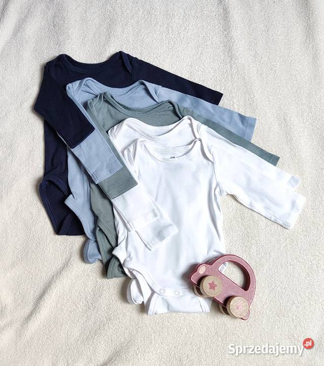 Body HM 5 pack 56 bawełna długi rękaw białe Szczecin