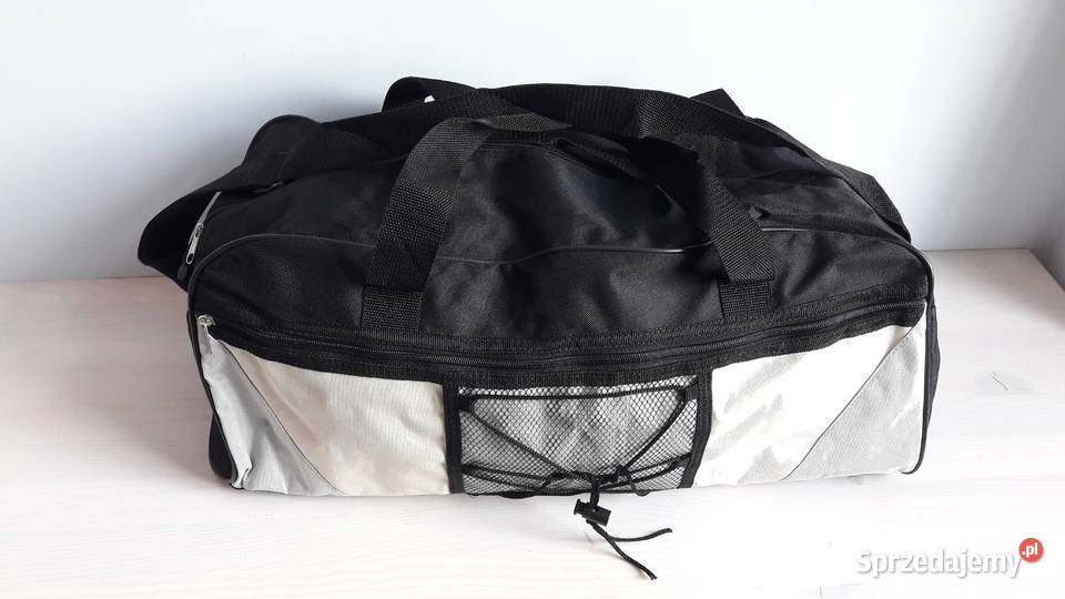 Torba podróżna czarno kremowo szara 57cm