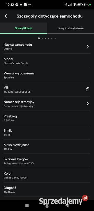 Skoda Octavia IV Lift Sportline automat 15 eTSI Nowy Tomyśl sprzedam