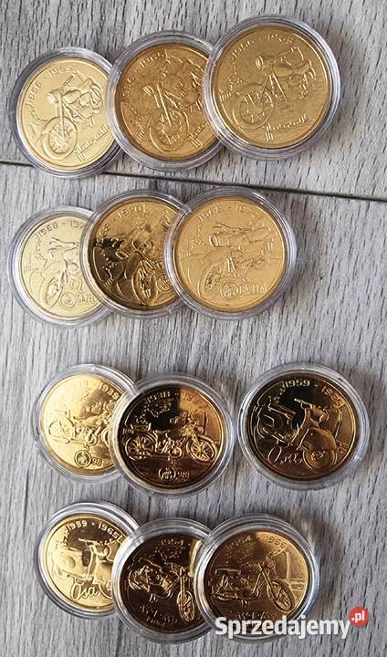 5 x Monety Motocylke Motory Junak WFM SHL Osa Sosnowiec sprzedam