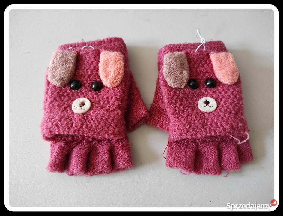 Różowe rękawiczki małej dziewczynki wiek Płock