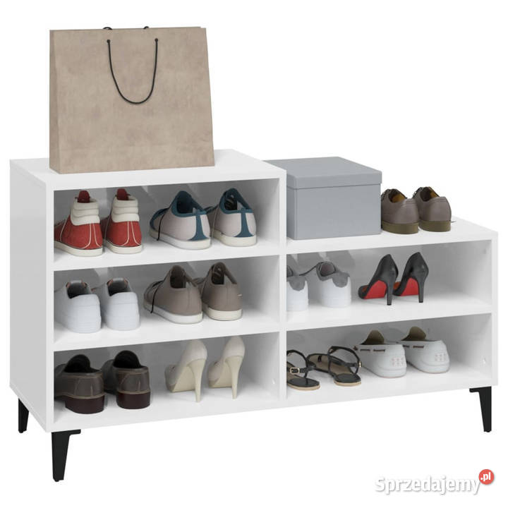 Szafka na buty wysoki połysk biała 102x36x60