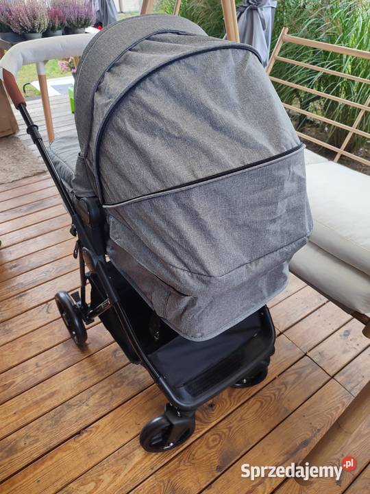 Wózek spacerowy 2w1 jasnoszaroczarny nowy Wielofunkcyjne