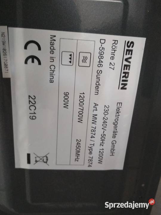 Kuchenka mikrofalowa Severin śląskie Częstochowa sprzedam