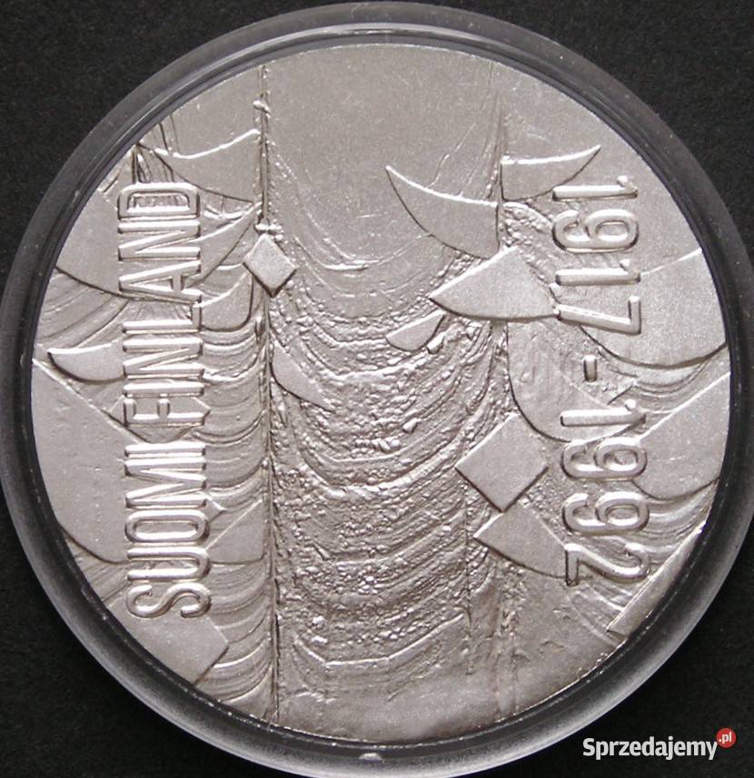 FINLANDIA 100 MAREK 1992 SREBRO STAN MENNICZY Łódź