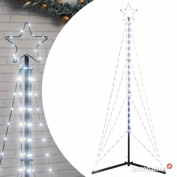 vidaXL Choinka LED 363 diody LED Zimna biel 182