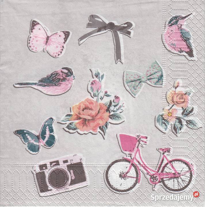 Dekupaż serwetkikwiaty love rower retro Skarżysko-Kamienna