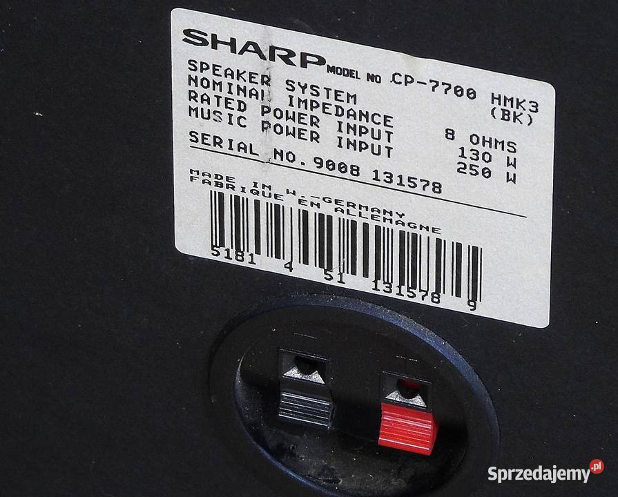 Kolumny SHARP CP7700 mocne 2 x 250 wat 8 ohm podkarpackie