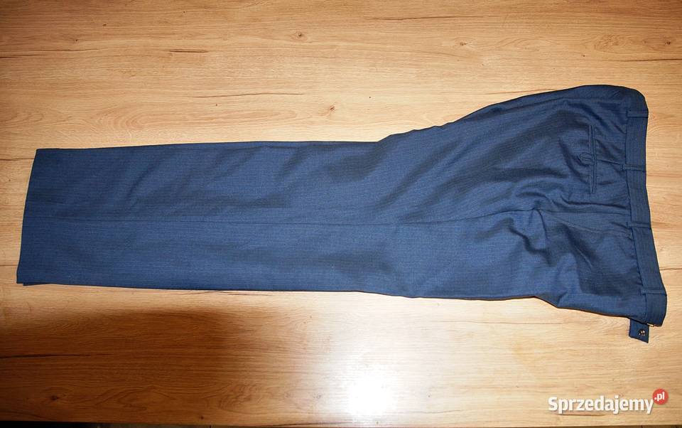 Męskie spodnie garniturowe w prążki 50W34 Rozmiar L Kętrzyn