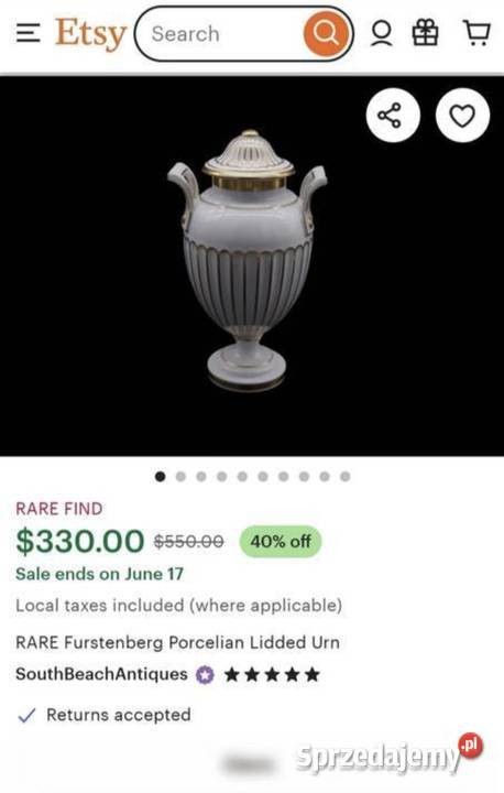 AMFORA FUSTENBERG W STYLU EMPIRE LATA 20TE Pabianice