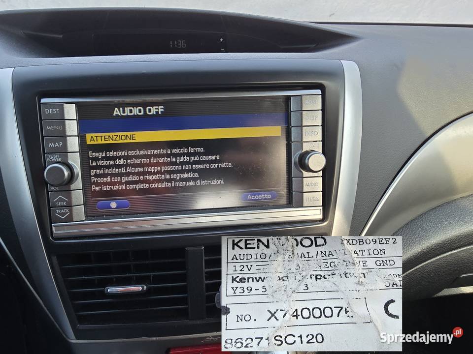 Subaru Forester 3 SH radio KENwood dotykowe osobowe