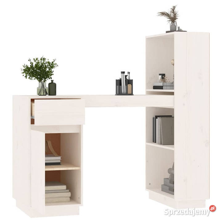 Biurko białe 110x53x117 lite drewno sosnowe Warszawa sprzedam