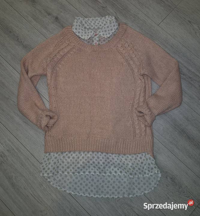 Sweter damski Next Jumper pink groszki 40L Łódź