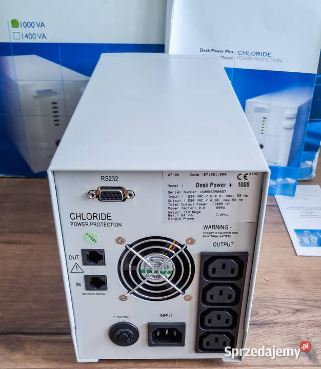 UPS Chloride Desk Power 1000VA 600W nowy Częstochowa sprzedam