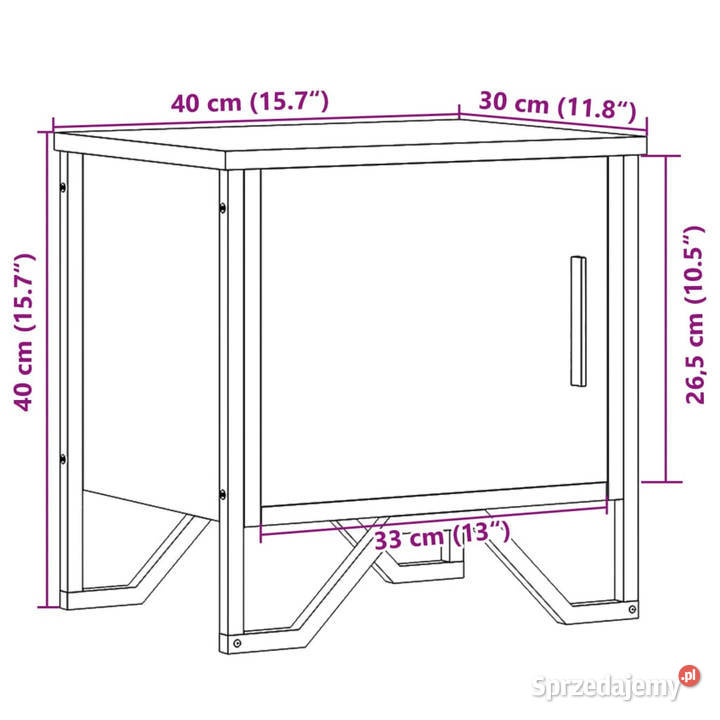 Szafki nocne 2 przydymiony dąb 40x30x40 WM848519 Warszawa sprzedam
