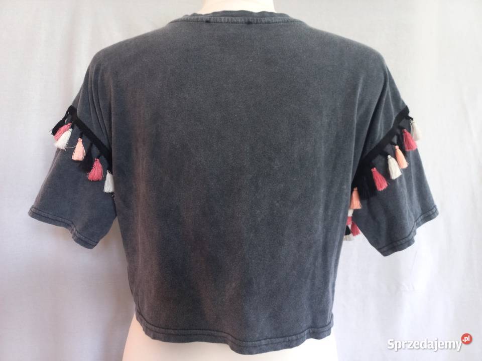 Bluzka wiązanie Tshirt frędzle SZARA r 4042 Białystok sprzedam