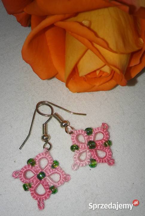 Kolczyki frywolitkowe małopolskie Wiśniowa