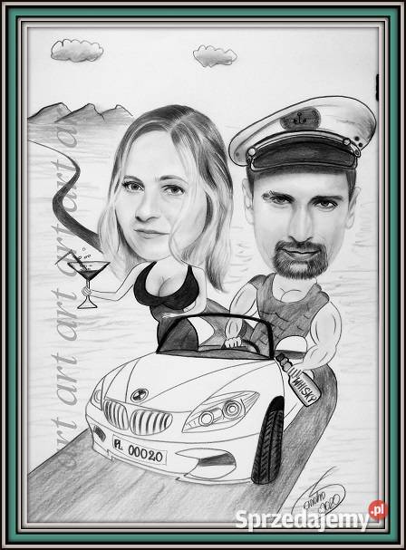 Karykatura portret ze zdjęcia wykonany ręcznie