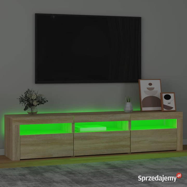 Szafka pod TV z oświetleniem LED dąb sonoma