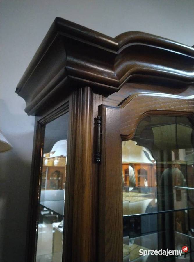 Elegancka dębowa witryna serwantka lite drewno Białystok sprzedam