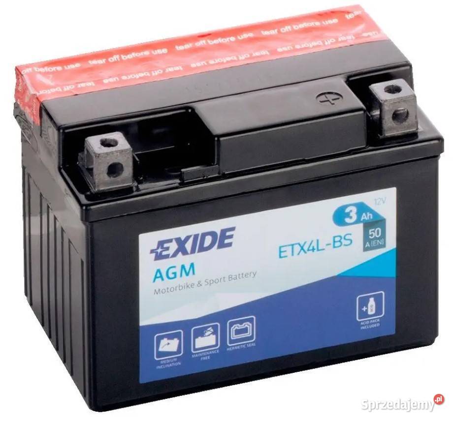 EXIDE ETX4LBS YTX4LBS 12V 3Ah 50A P Wrocław
