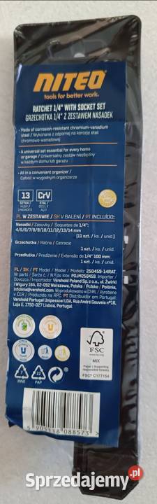 Grzechotka 14 z zestawem nasadek 13 elementów Ełk