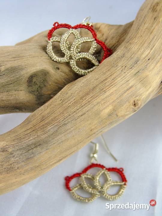 Kolczyki koronkowe Wiśniowa