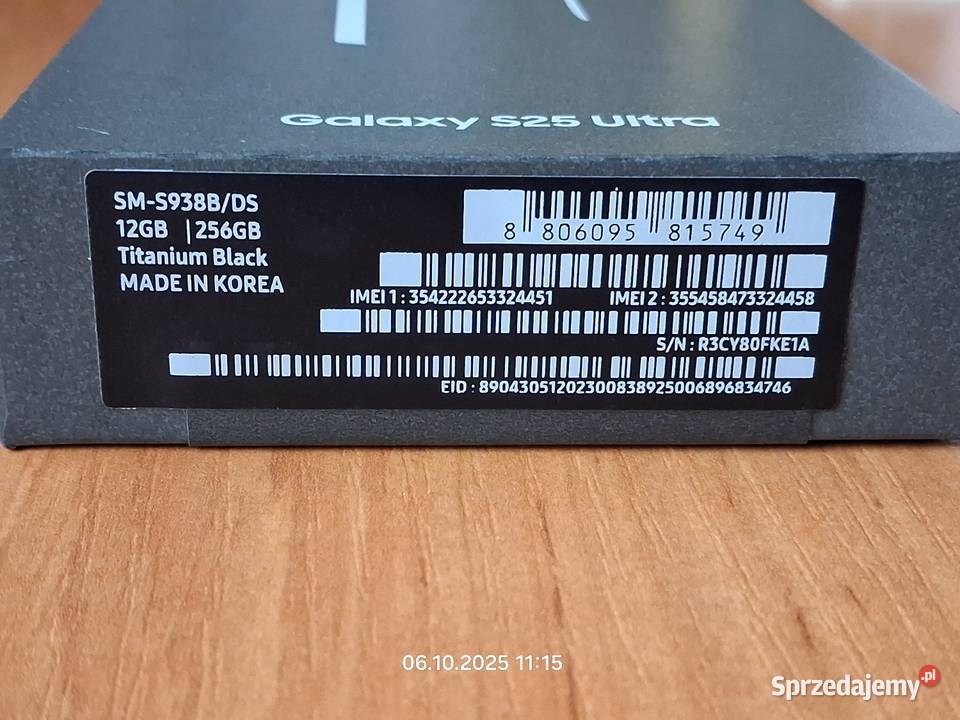 Samsung Galaxy S25 Ultra 5G 12256GBDS z Euro Agd Stargard