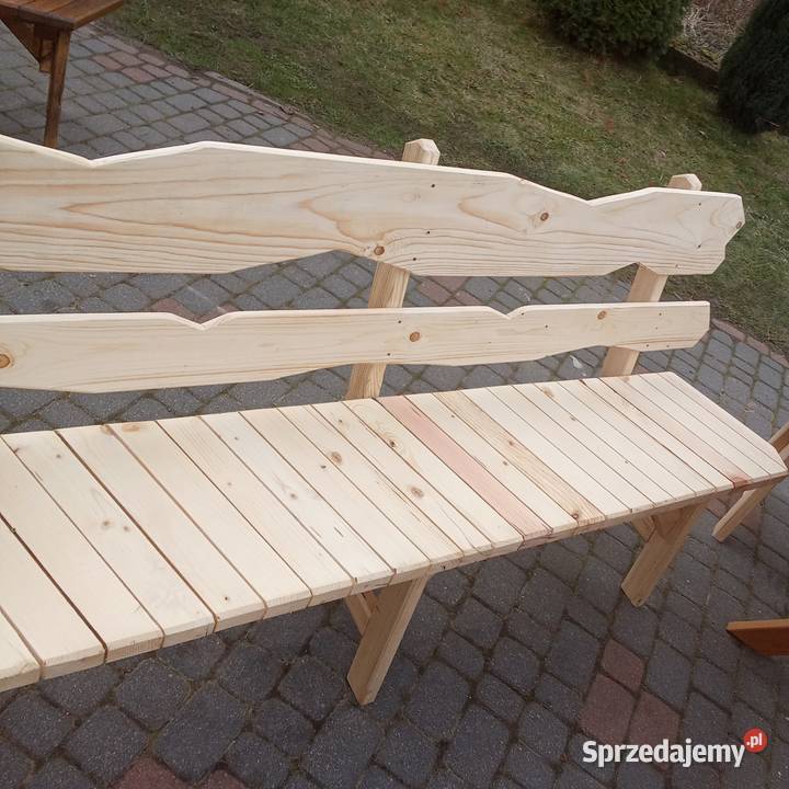 Ogromny komplet mebli ogrodowych lakierowany drewno
