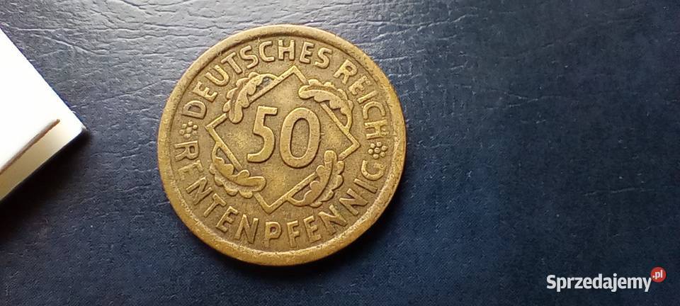 Stare monety 50 rentenfenig 1924 A Niemcy 2 Lesko sprzedam