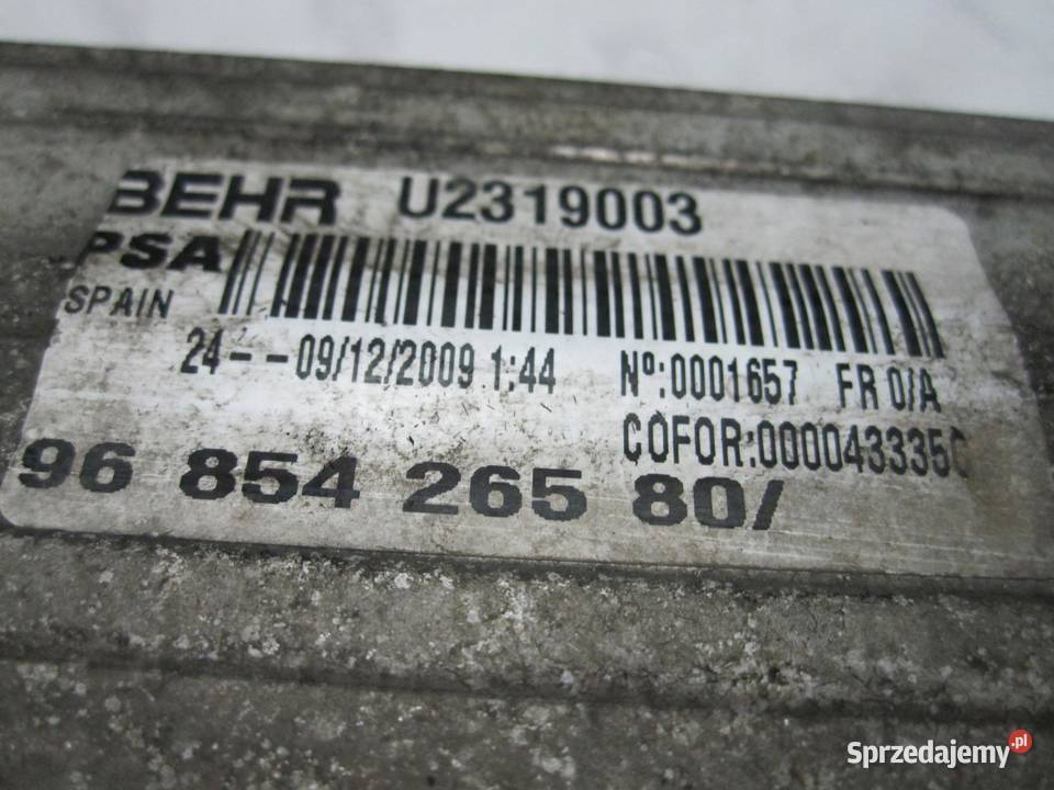 CITROEN DS3 10r intercooler 9685426580 osobowe