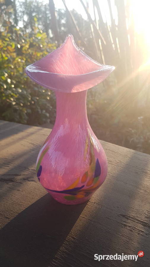 Kolorowy szklany wazon sprzedam