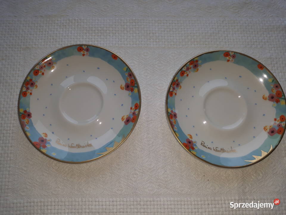 talerz talerze spodeczek porcelana w kwiatki
