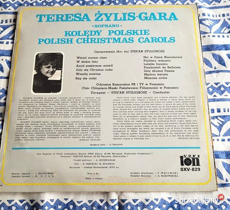 Kolędy Polskie Teresa ŻylisGara 1980 płyta Chełmno