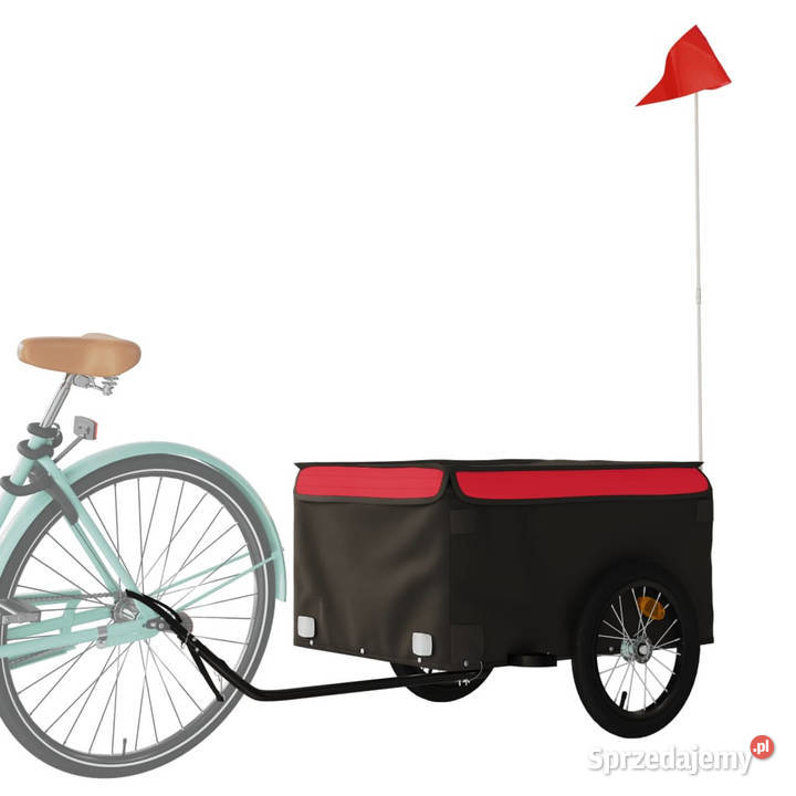 Przyczepka rowerowa czarnoczerwona 45 żelazo Warszawa