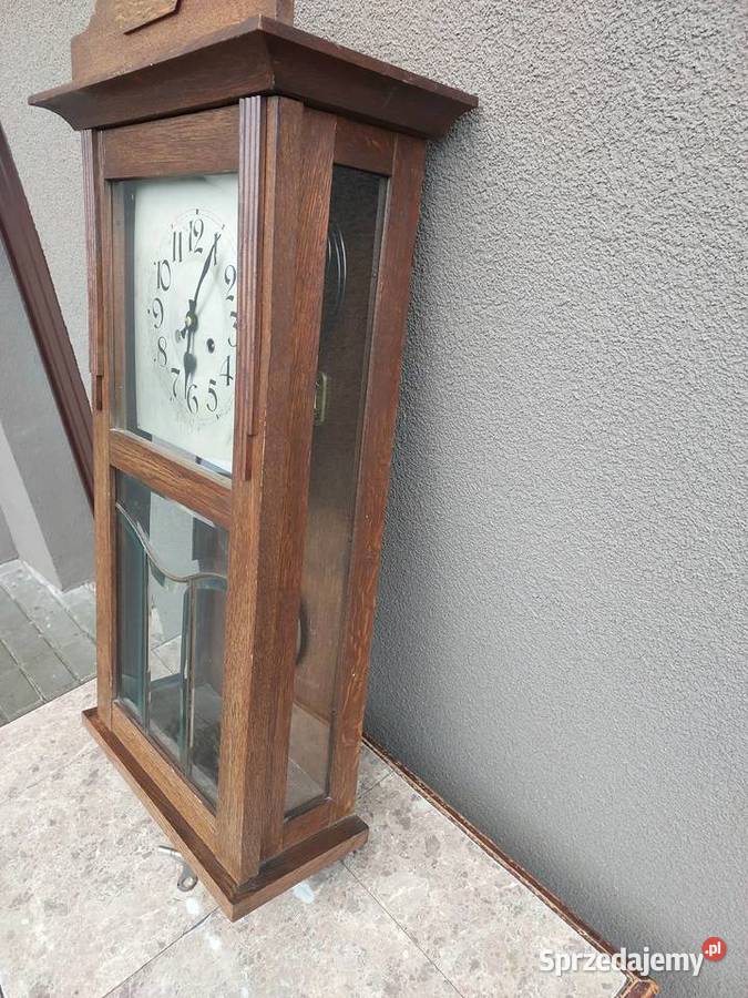 Stary zegar ścienny gabinetowy PHS przedwojenny Antyki pomorskie Tczew