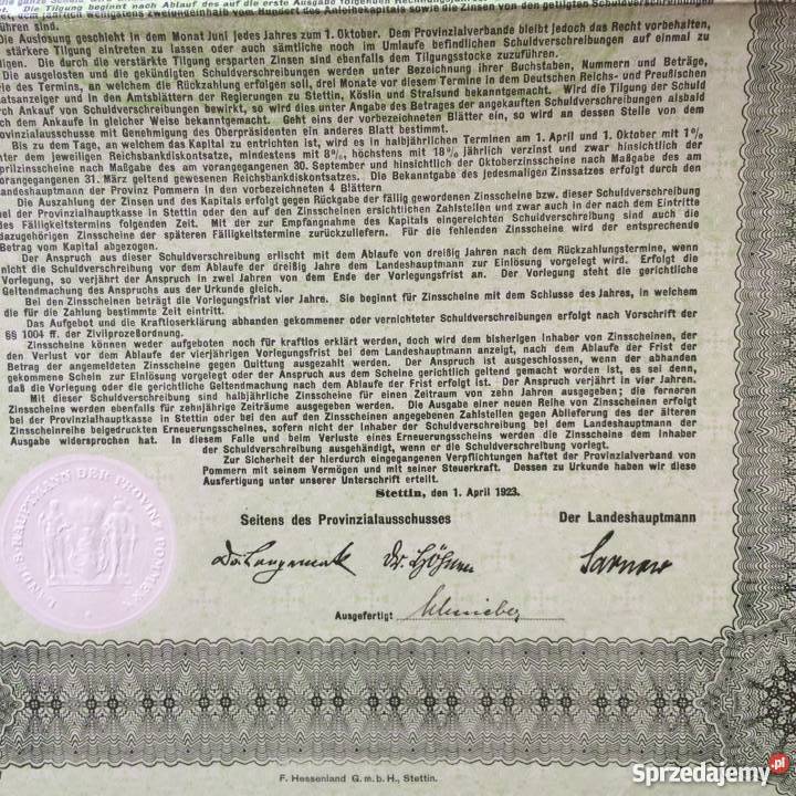 764 Papiery Wartościowe 10000 Marek Szczecin