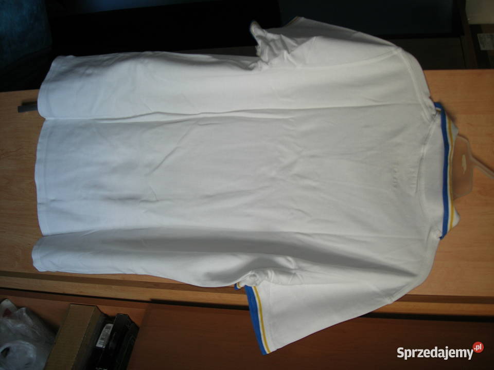 Koszulka polo biała L polska bawełna Nowa Sól