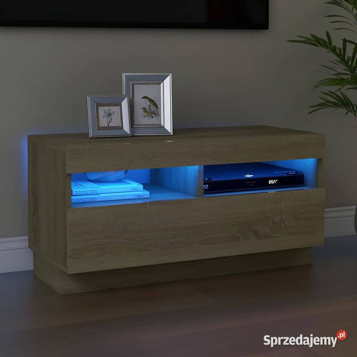 Szafka TV z oświetleniem LED dąb sonoma 80x35x40 mazowieckie sprzedam