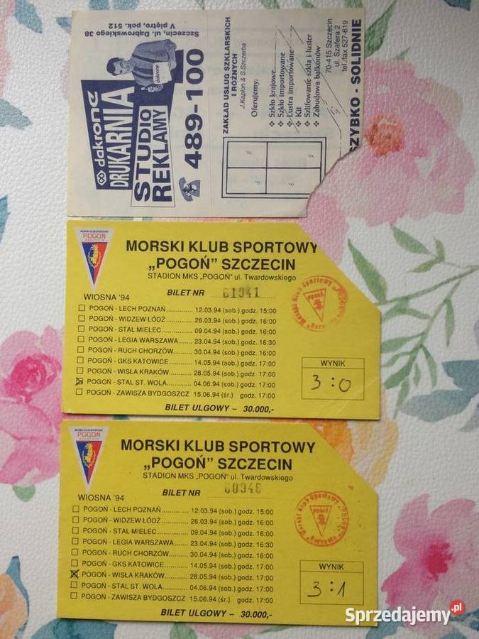 1159 Bilety Pogoni Szczecin 1004 R Antykwariat