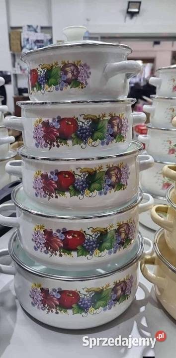 GARNKI EMALIOWANE 5 SZTUK Grodzisk Mazowiecki