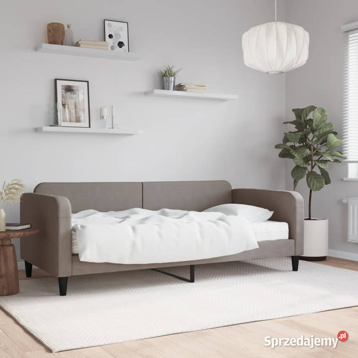 Sofa z materacem do spania kolor taupe tkanina mazowieckie Warszawa