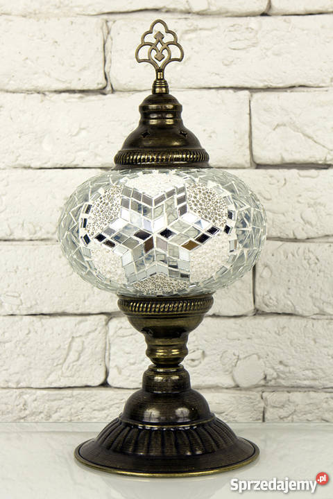 Turecka Lampa mozaikowa lampka nocna Biała L Marki