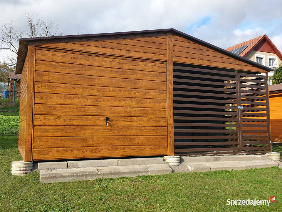 Blaszany garaż 33 m z drewutnią 3x3m złoty dąb Bydgoszcz
