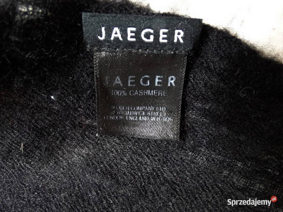 Szal Kaszmirowy 100 Kaszmir Czarny Duży Łomża