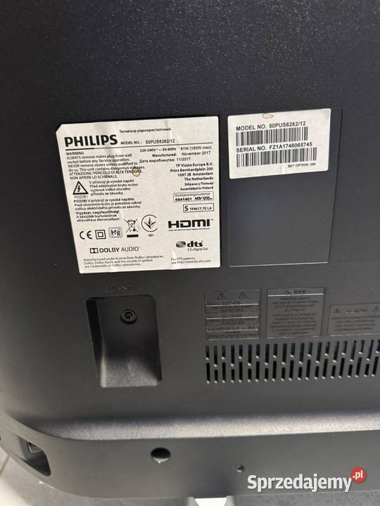 TV Philips Model No 50PUS726212 LED SMART 4K wielkopolskie Kępno sprzedam